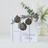 Rustic Zwart en Wit Kerstfeest Kaart (Staand voorkant)