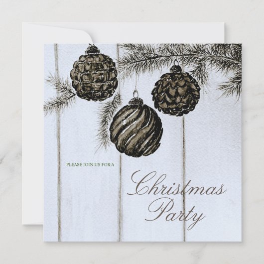 Rustic Zwart en Wit Kerstfeest Kaart (Voorkant)