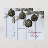 Rustic Zwart en Wit Kerstfeest Kaart (Voorkant / Achterkant)