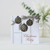 Rustic Zwart en Wit Kerstfeest Kaart (Staand voorkant)