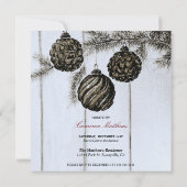 Rustic Zwart en Wit Kerstfeest Kaart (Achterkant)