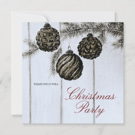 Rustic Zwart en Wit Kerstfeest Kaart
