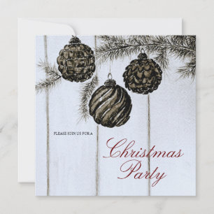 Rustic Zwart en Wit Kerstfeest Kaart