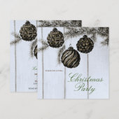 Rustic Zwart en Wit Kerstfeest Kaart (Voorkant / Achterkant)