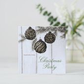 Rustic Zwart en Wit Kerstfeest Kaart (Staand voorkant)