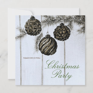 Rustic Zwart en Wit Kerstfeest Kaart