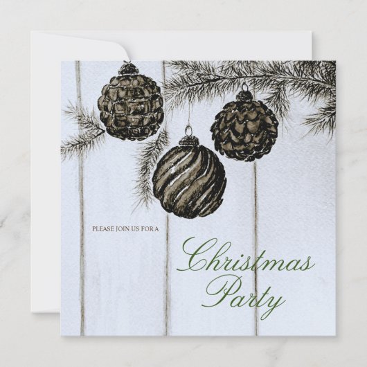 Rustic Zwart en Wit Kerstfeest Kaart (Voorkant)