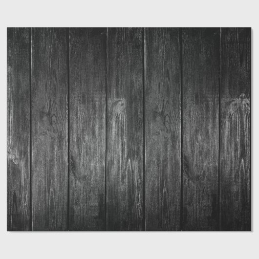 Rustic Zwart Houten Inpakpapier (Vlak)