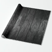 Rustic Zwart Houten Inpakpapier (Uitgerold)