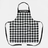Rustic Zwart Wit Buffalo Plaid Custom Schort (Voorkant)