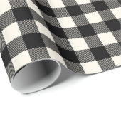 Rustic Zwart Wit Buffelruitpatroon Kleine Cadeaupapier (Rol Hoek)