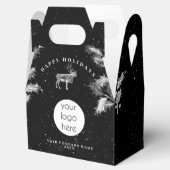 Rustic Zwart Wit Feestelijk Zakelijk Logo Kerstmis Bedankdoosjes (Geopend)