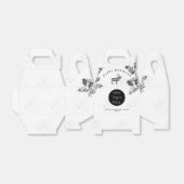 Rustic Zwart Wit Feestelijk Zakelijk Logo Kerstmis Bedankdoosjes (Uitgevouwen)