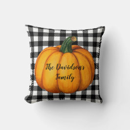 Rustic Zwart Wit Geruite Koele Herfst Decor Kussen