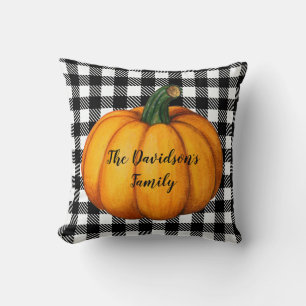 Rustic Zwart Wit Geruite Koele Herfst Decor Kussen