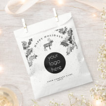 Rustic Zwart Wit Vakantie Bedrijfslogo Kerstmis