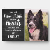 Rustic Zwarte Houten Huisdierherdenking | Foto Aan Fotoplaat (voorkant)