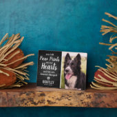 Rustic Zwarte Houten Huisdierherdenking | Foto Aan Fotoplaat (Zijkant)