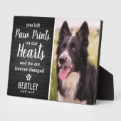 Rustic Zwarte Houten Huisdierherdenking | Foto Aan Fotoplaat (Zijkant)