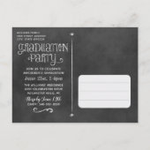 Rustic Zwarte Schoolbord 2025 Afgestudeerde Foto F Uitnodiging Briefkaart (Achterkant)