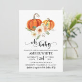 Rustica Pumpkins Herfst Oh Baby shower Kaart (Staand voorkant)