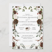Rusticaal Bloemmotief | Boho Botanische Bruiloft Kaart (Voorkant)