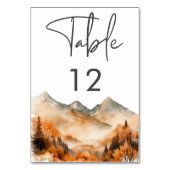 Rusticaal herfst berglandschap watercolor bruiloft kaart (Voorkant)