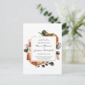 Rusticaal herfst bloemig watercolor huwelijksuitno aankondigingskaart (Staand voorkant)