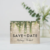 Rusticaal Kasteel Steen Kerk Lichten Save the Date Aankondigingskaart (Staand voorkant)