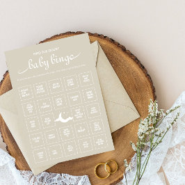 Rusticaal minimaal vind de gast baby bingospel kaart
