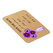 Rusticaal paars stenen potje Save The Date-magneet Magneet (Rechterzijde)