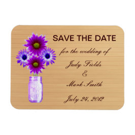 Rusticaal paars stenen potje Save The Date-magneet Magneet