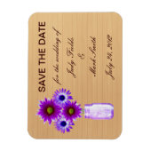Rusticaal paars stenen potje Save The Date-magneet Magneet (Verticaal)