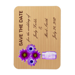 Rusticaal paars stenen potje Save The Date-magneet Magneet