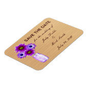 Rusticaal paars stenen potje Save The Date-magneet Magneet (Linkerzijde)
