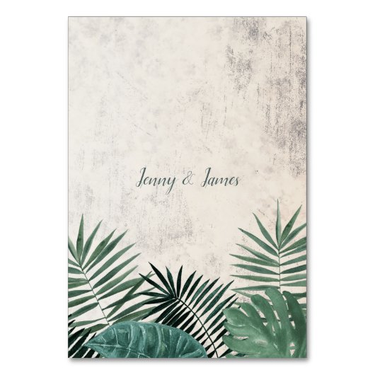 Rusticaal TROPISCH LOOF TABLE bord, Watercolour Kaart (Achterkant)