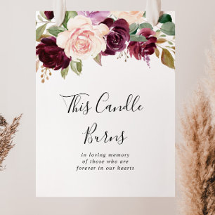 Rusticale bloem- en botanische kaars brandt bord poster