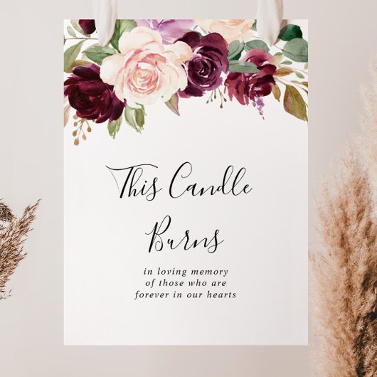 Rusticale bloem- en botanische kaars brandt bord poster
