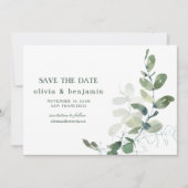 Rusticale botanische eucalyptus bruiloft bruiloft  save the date (Voorkant)