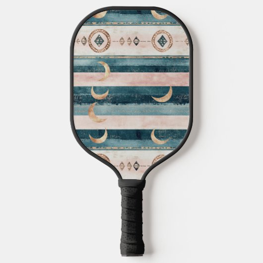 Rusticale Hemel Streep Maan Zon Aards (10) Pickleball Paddle (Voorkant)