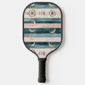 Rusticale Hemel Streep Maan Zon Aards (10) Pickleball Paddle (Achterkant)