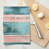 Rusticale Hemel Streep Maan Zon Aards Theedoek (Quarter Fold)