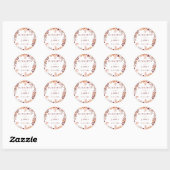 Rusticale herfst bloemige trouwdag ronde sticker (Vel)
