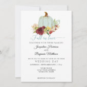 Rusticale herfst in liefde blauw pompoen bordeaux  kaart (Voorkant)