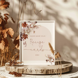 Rusticale herfst laat uw receptkaart hier poster