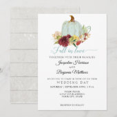 Rusticale herfst verliefd blauwe pompoen bordeaux  kaart (Voorkant / Achterkant)