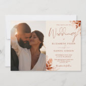 Rusticale herfstbloemen foto trouwfoto kaart (Voorkant)