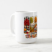 Rusticale herfstbomen & pompoen Thanksgiving Koffiemok (Voorkant links)