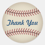Rusticale honkbal bedankstickers ronde sticker (Voorkant)