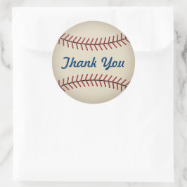 Rusticale honkbal bedankstickers ronde sticker